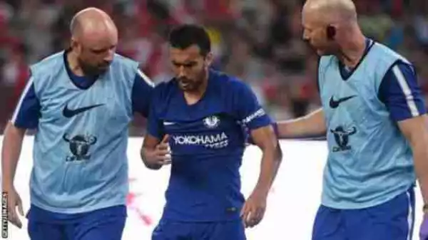 Chelsea Star Pedro ‘Ok’ After Horrible Clash With Arsenal’s Ospina In Pre-Season Friendly (Pictured)